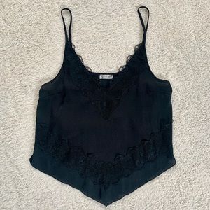 Intimately Free People Silk and Lace Spaghetti Strap Top